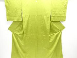 枝葉模様織出し一つ紋色無地着物